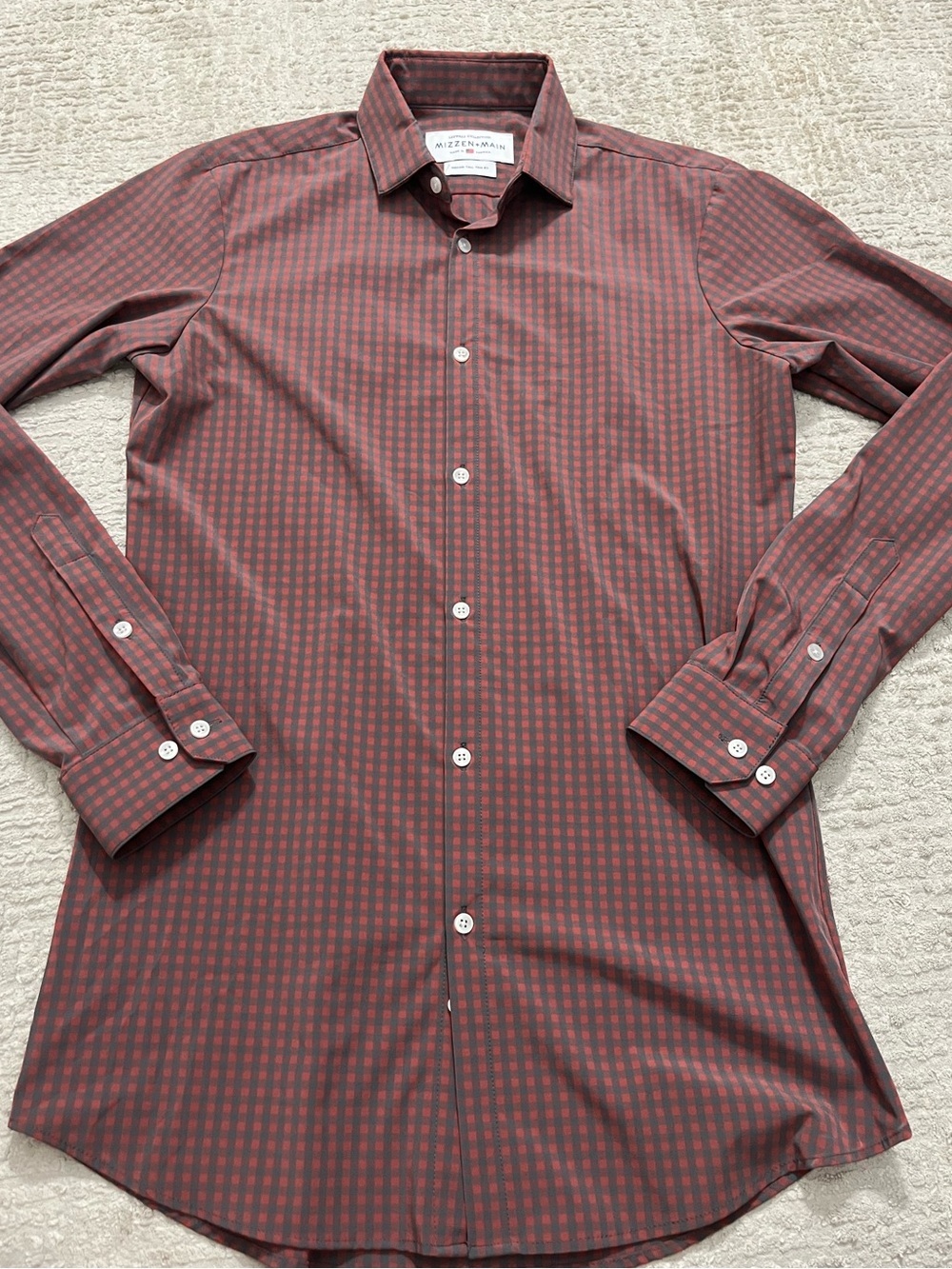 Mizzen + Main Leeward Collection stretch Button Down Checkered Shirt - Picture 1 of 7